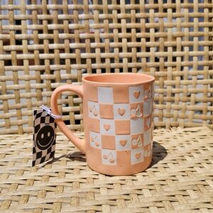 Hearts & Cherries Checkered Mug